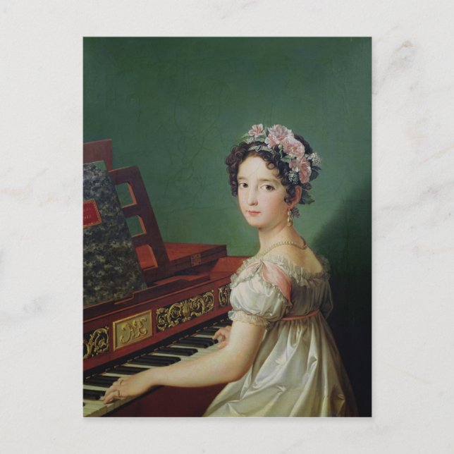 The Artist's Daughter at the Clavichord Postcard (Front)