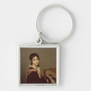 The Artist's Daughter at the Piano Key Ring