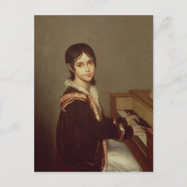 The Artist's Daughter at the Piano Postcard (Front)