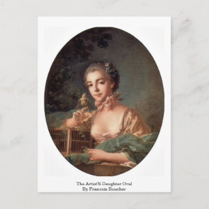 The Artist'S Daughter Oval By Francois Boucher Postcard