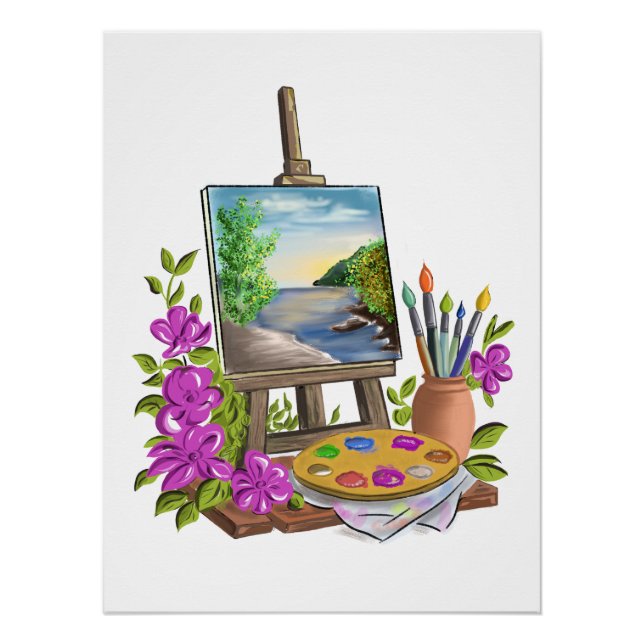 The artist's easel. poster (Front)