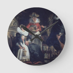 The Artist's Family (oil on canvas) 2 Round Clock