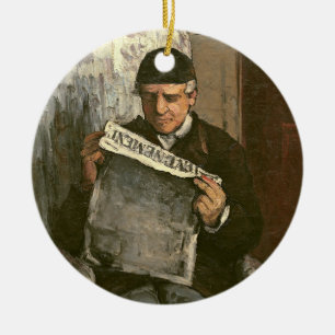 The Artist's Father, Reading "L'Événement", 1866 Ceramic Ornament