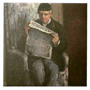 The Artist's Father, Reading "L'Événement", 1866 Ceramic Tile