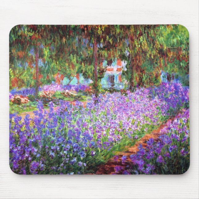 The Artist's Garden at Giverny, Claude Monet Mouse Pad (Front)