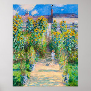 The Artist's Garden at Vetheuil,1880 by Monet Poster