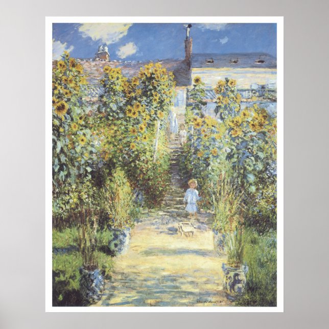 The Artist's Garden at Vetheuil, 1880 Claude Monet Poster (Front)