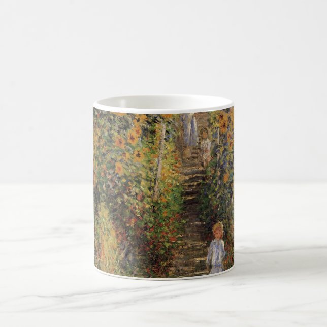 The Artist's Garden at Vetheuil by Claude Monet Coffee Mug (Center)
