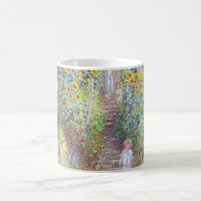 The Artist's Garden at Vétheuil by Claude Monet Coffee Mug (Center)
