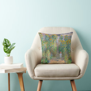 The Artist's Garden at Vétheuil by Claude Monet Cushion