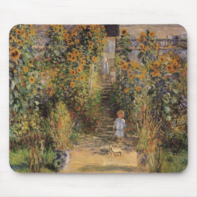 The Artist's Garden at Vetheuil by Claude Monet Mouse Pad (Front)