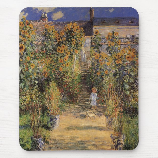 The Artist's Garden at Vetheuil by Claude Monet Mouse Pad (Front)