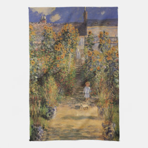 The Artist's Garden at Vetheuil by Claude Monet Tea Towel