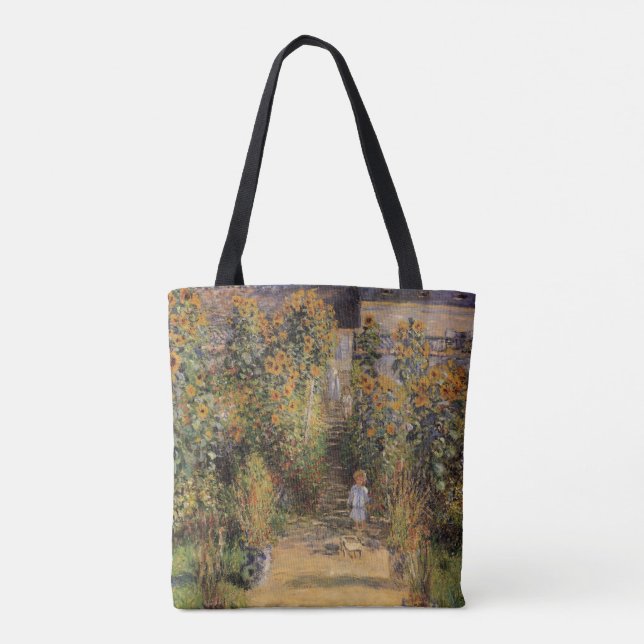 The Artist's Garden at Vetheuil by Claude Monet Tote Bag (Back)