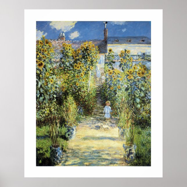 The Artist's Garden at Vetheuil Poster (Front)