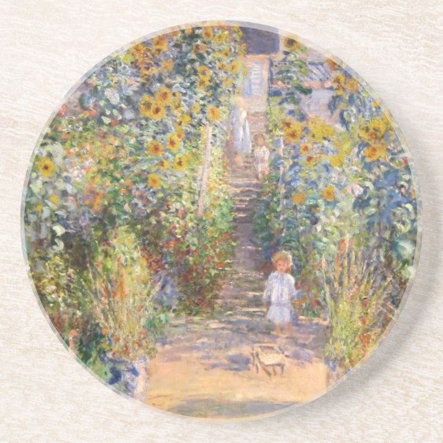 The Artist's Garden by Claude Monet Coaster (Front)