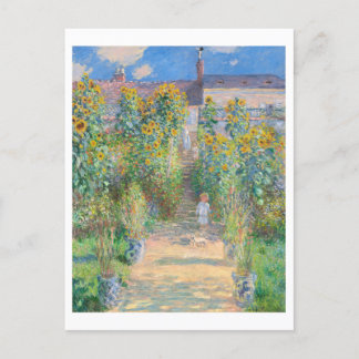 The Artist's Garden by Claude Monet Painting Postcard