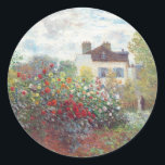 The Artist's Garden in Argenteuil by Claude Monet Classic Round Sticker<br><div class="desc">The Artist's Garden in Argenteuil
by Claude Monet</div>