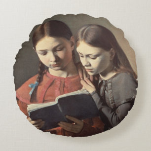 The Artist's Sisters Signe and Henriette Round Cushion