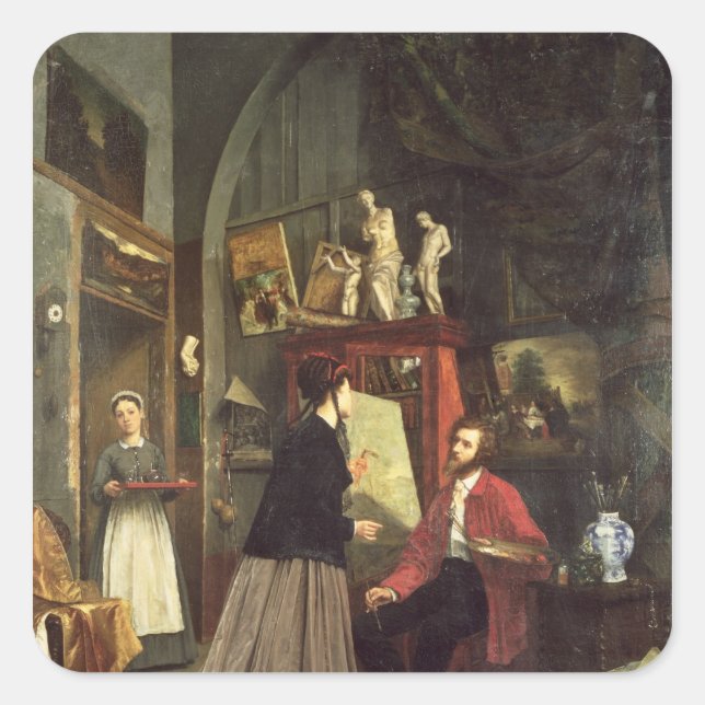The Artist's Studio Square Sticker (Front)