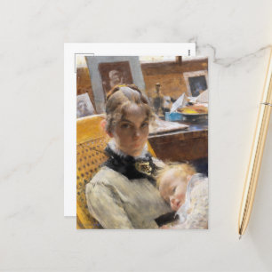 The Artist's Wife and their Daughter by Larsson Holiday Postcard