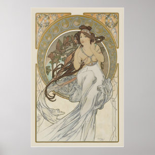 The Arts Music897 Vintage Poster by Alphonse Mucha