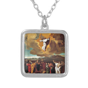 The Ascension - Painting by John Singleton Copley Silver Plated Necklace