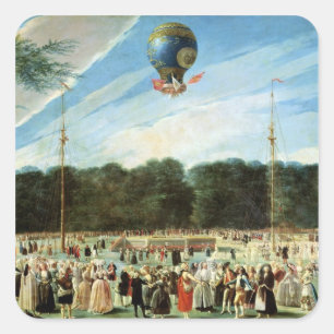 The Ascent of the Montgolfier Balloon at Square Sticker