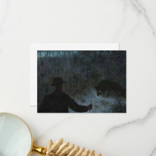 The Ash Lad and the Wolf by Theodor Kittelsen Thank You Card