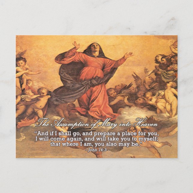 The Assumption of Mary into Heaven Postcard (Front)