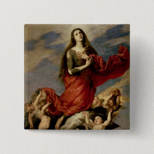 The Assumption of Mary Magdalene, 1636 15 Cm Square Badge
