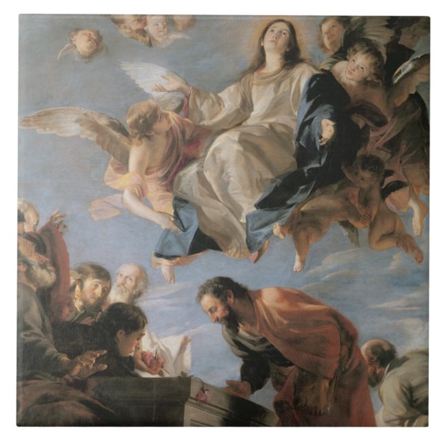 The Assumption of the Virgin, 1673 (oil on canvas) Ceramic Tile (Front)
