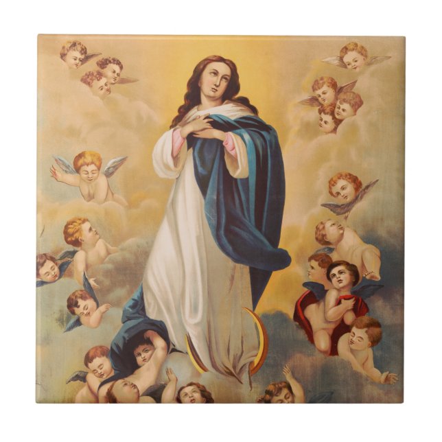 The Assumption of the Virgin Mary Ceramic Tile (Front)
