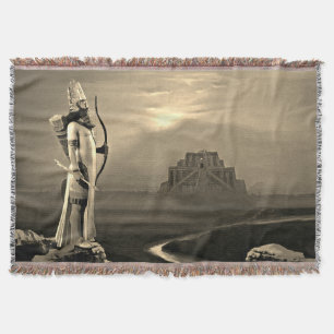 The Assyrian King Throw Blanket