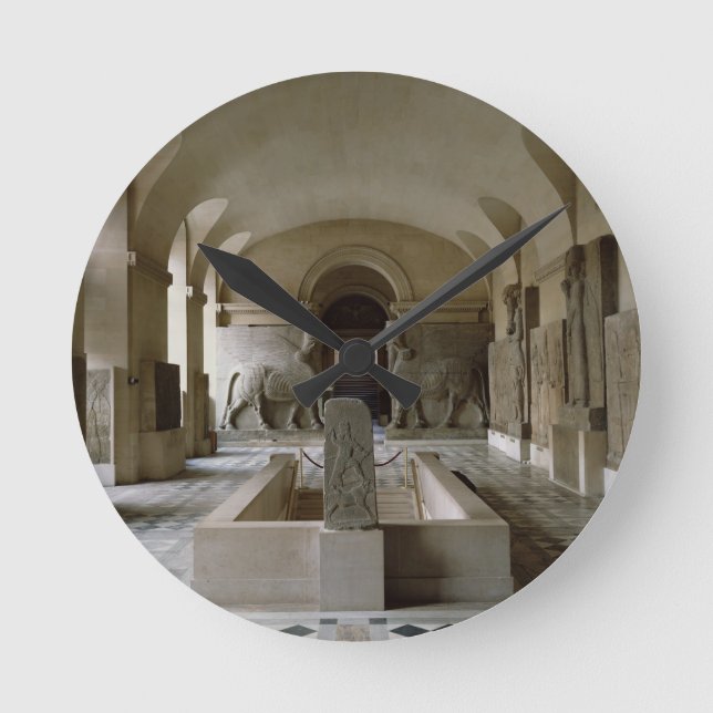 The Assyrian Room at the Louvre in Paris (photo) Round Clock (Front)