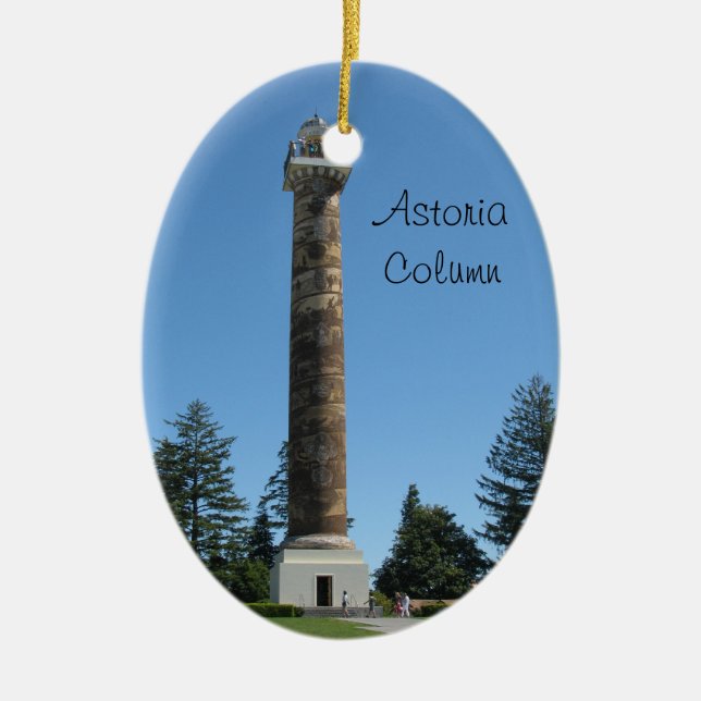 The Astoria Column Ceramic Tree Decoration (Front)