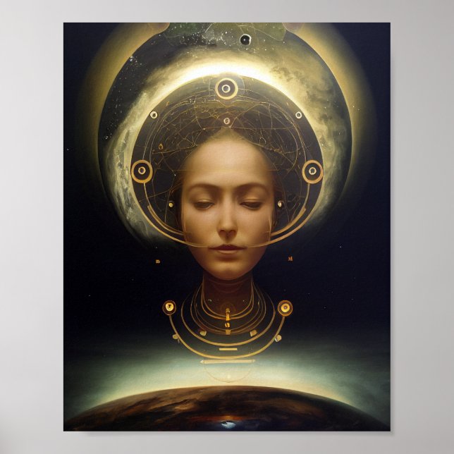 The Astronaut Surreal Science Fiction Art Poster (Front)