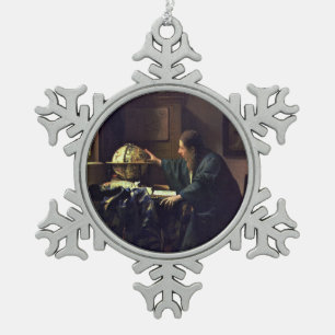 The Astronomer by Johannes Vermeer Snowflake Pewter Christmas Ornament