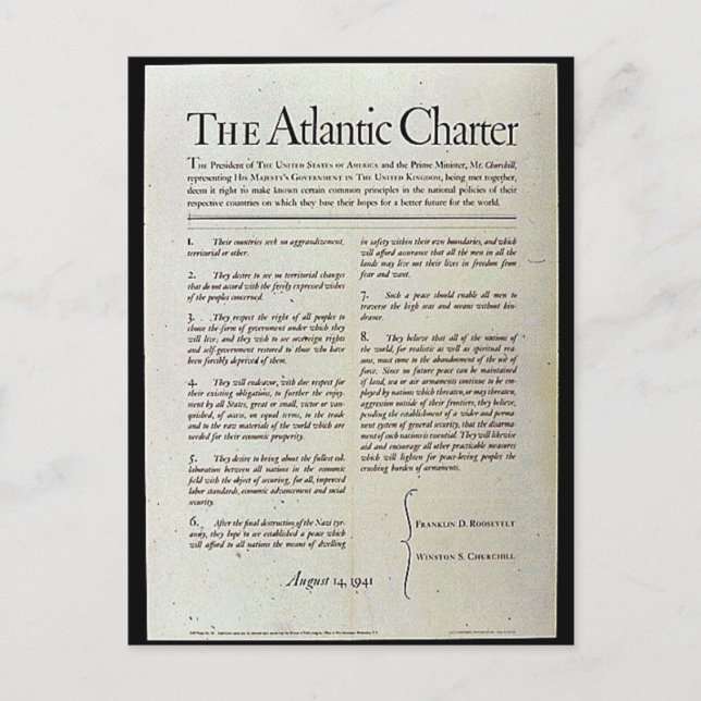The Atlantic Charter Postcard (Front)