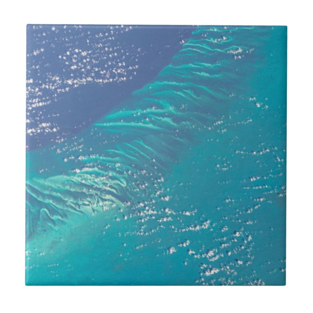 The Atlantic Ocean Off The Coast Of The Bahamas Ceramic Tile (Front)