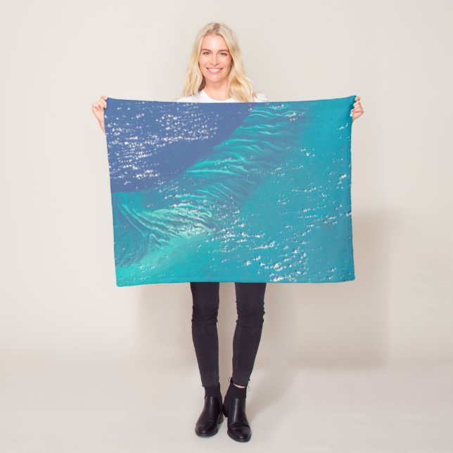 The Atlantic Ocean Off The Coast Of The Bahamas Fleece Blanket (In Situ)