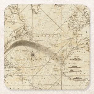 The Atlantic Ocean Square Paper Coaster