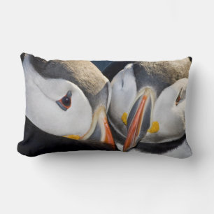The Atlantic Puffin, a pelagic seabird Lumbar Cushion