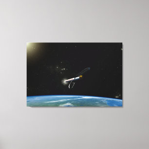 The Atlas V541 Launch Vehicle In Orbit. Canvas Print