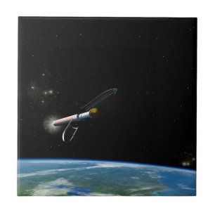 The Atlas V541 Launch Vehicle In Orbit. Ceramic Tile