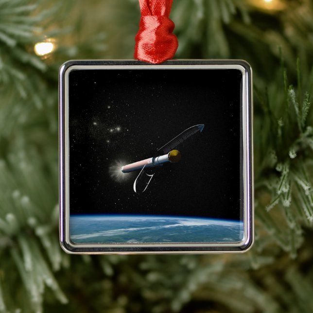 The Atlas V541 Launch Vehicle In Orbit. Metal Ornament (Tree)