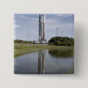 The Atlas V/Centaur arrives on the launch compl 15 Cm Square Badge