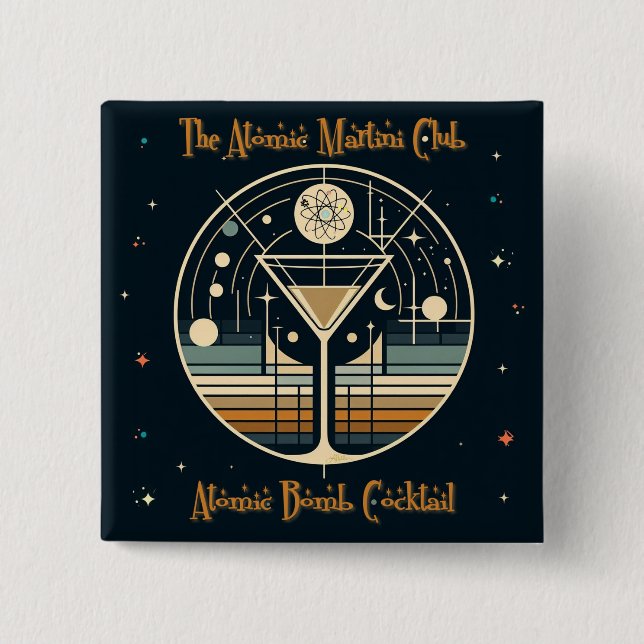 The Atomic Martini Club Atomic Bomb Cocktail 15 Cm Square Badge (Front)