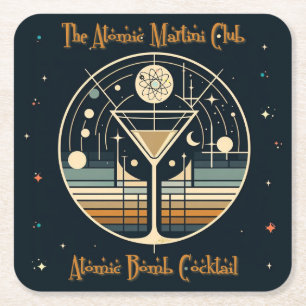 The Atomic Martini Club Atomic Bomb Cocktail Square Paper Coaster