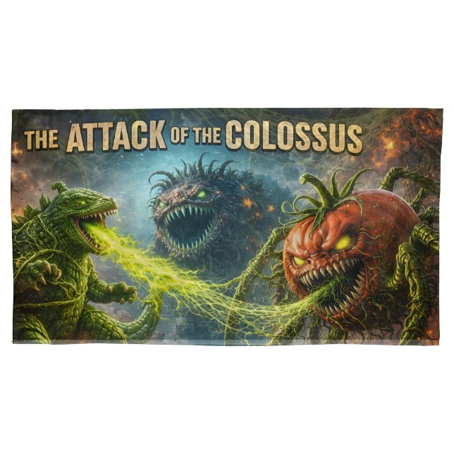 The attack of the Colossus mutant veggie king pill Pillowcase (Front)